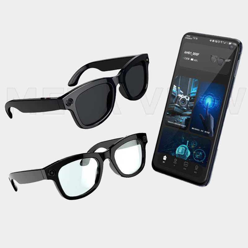 AI smart glasses with ChatGPT, 8 MP camera and HD 1200P 4K video recording, real-time translation in over 160 languages, Bluetooth 5.4, HiFi audio and music control, smart sunglasses with video recording for on the go