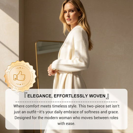 Women's Elegant Dress & Cardigan 2-Piece Set