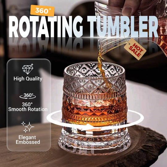 🎁Time-Sensitive Exclusive Deal! 🥃  360° Rotating Whiskey Glass – Aerate & Relieve Stress ✨