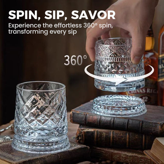 🎁Time-Sensitive Exclusive Deal! 🥃  360° Rotating Whiskey Glass – Aerate & Relieve Stress ✨