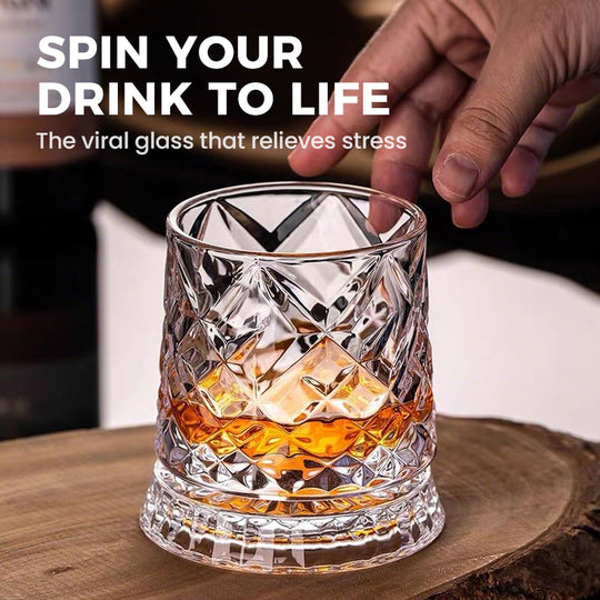 🎁Time-Sensitive Exclusive Deal! 🥃  360° Rotating Whiskey Glass – Aerate & Relieve Stress ✨