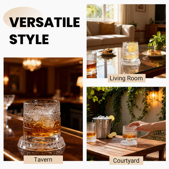 🎁Time-Sensitive Exclusive Deal! 🥃  360° Rotating Whiskey Glass – Aerate & Relieve Stress ✨