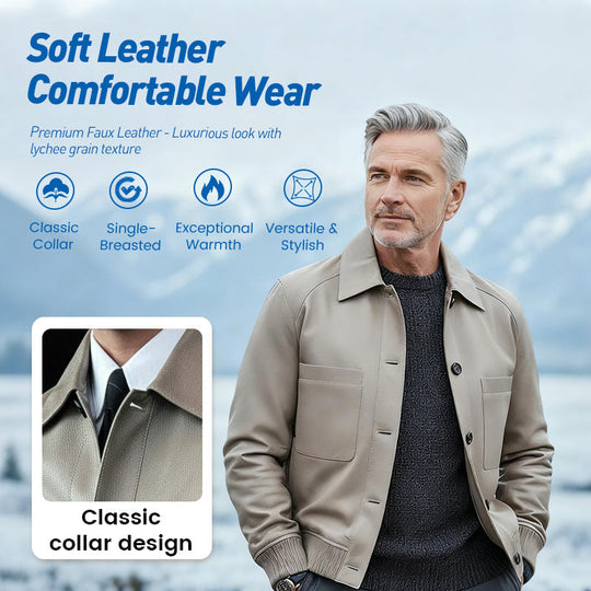 Men's Classic Old Money Aristocratic Leather Jacket