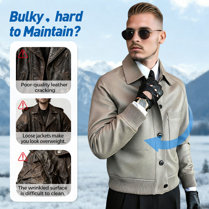 Men's Classic Old Money Aristocratic Leather Jacket