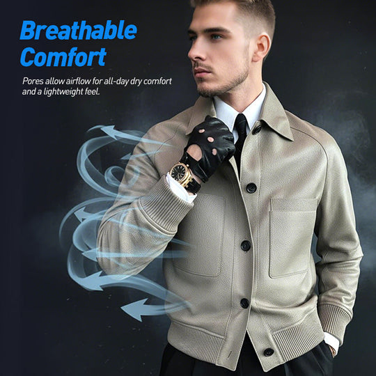 Men's Classic Old Money Aristocratic Leather Jacket