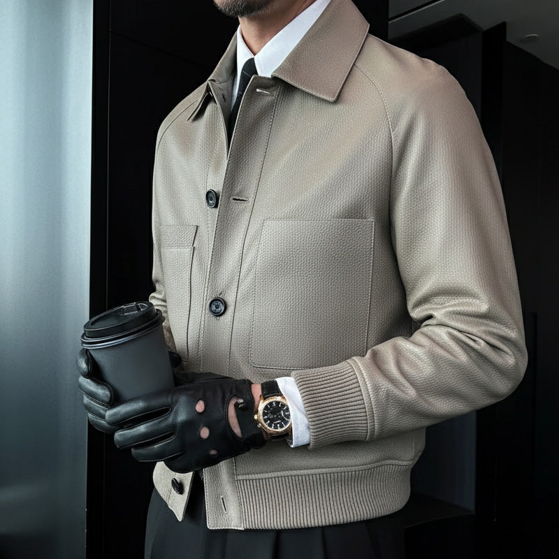 Men's Classic Old Money Aristocratic Leather Jacket