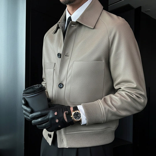 Men's Classic Old Money Aristocratic Leather Jacket