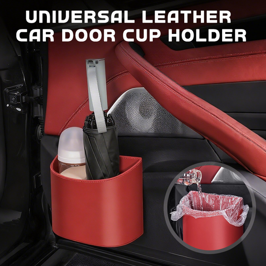 🥳2026 HOT SALE🥳💞50K+ SOLD!🚗🧺 30% OFF! Leather Car Door Cup Holder – Wide‑mouth opening, easy reach for drinks & phone. Clip‑on secure fit. PU leather, tough & stylish. 🛡️✨