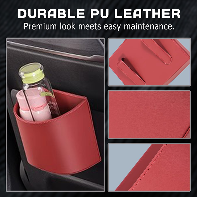 🥳2026 HOT SALE🥳💞50K+ SOLD!🚗🧺 30% OFF! Leather Car Door Cup Holder – Wide‑mouth opening, easy reach for drinks & phone. Clip‑on secure fit. PU leather, tough & stylish. 🛡️✨