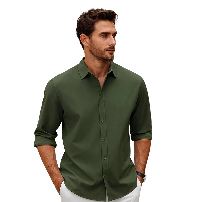 Men's Classic Long-Sleeve Button-Down Shirt