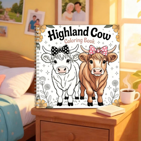 🎄Only ￡11.99!!!🎅2025 Christmas Sale - 60% OFF🐮Highland Cow Coloring Book