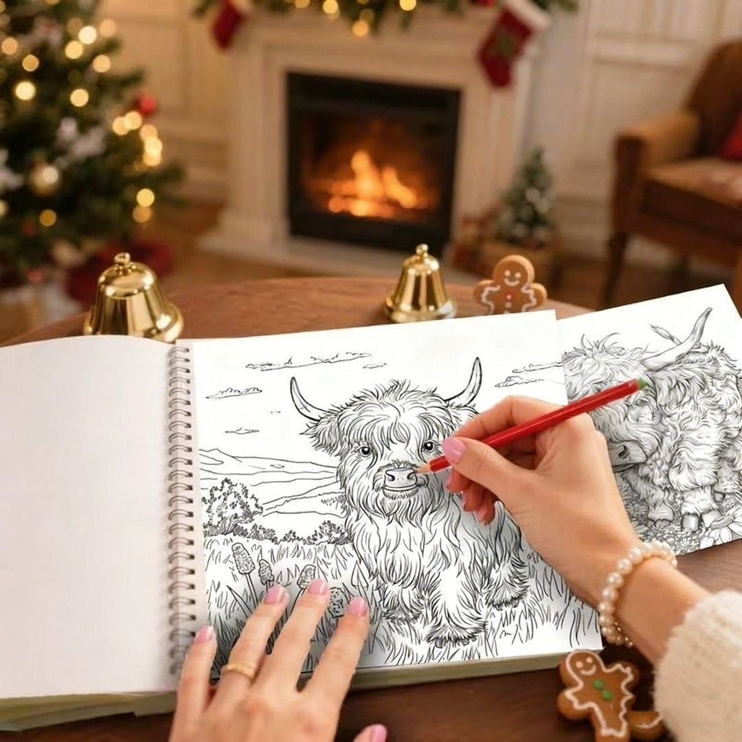 🎄Only ￡11.99!!!🎅2025 Christmas Sale - 60% OFF🐮Highland Cow Coloring Book