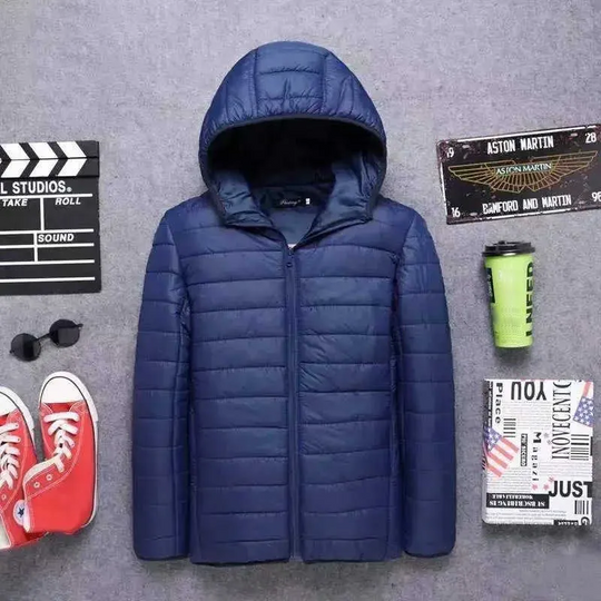 Men's Warm Quilted Hooded Puffer Jacket