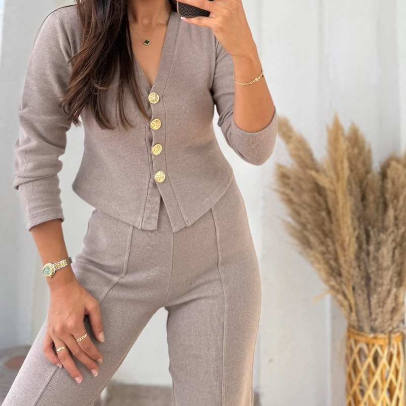 Women’s Casual Knitted Cardigan & Pants Set