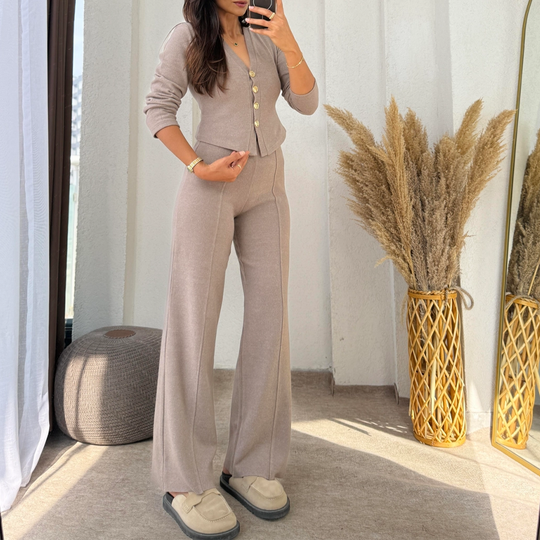 Women’s Casual Knitted Cardigan & Pants Set