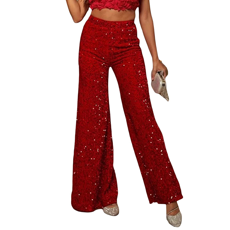 Women’s Fashion Sequin Wide-Leg Pants