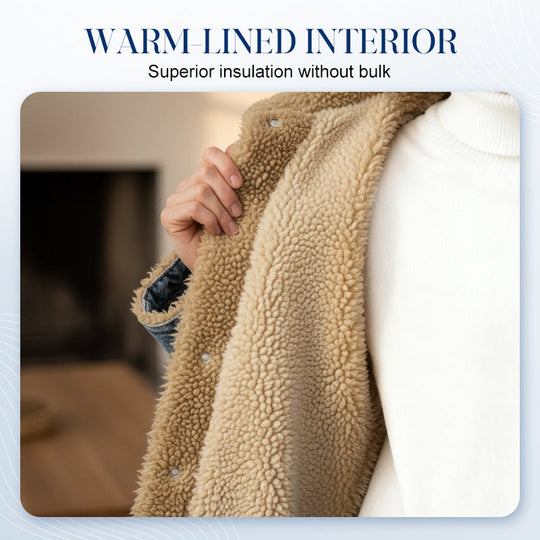 Women's Warm Lined Long Denim Coat