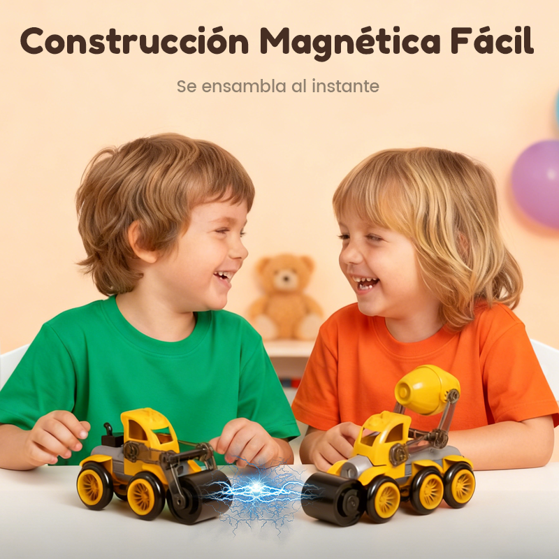 🔥Christmas Limited-Time Offer: 50% OFF!!!🎄 Magnetic Vehicle Building Set – The Ideal Christmas Gift for Little Builders 🚜