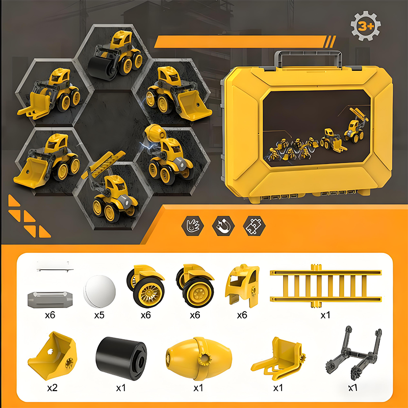 🔥Christmas Limited-Time Offer: 50% OFF!!!🎄 Magnetic Vehicle Building Set – The Ideal Christmas Gift for Little Builders 🚜