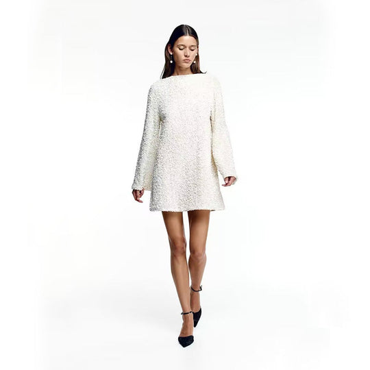 📢📢56 % OFF !!🎅Gift Choice - Long Sleeve Loose Sequined Tie-back Dress