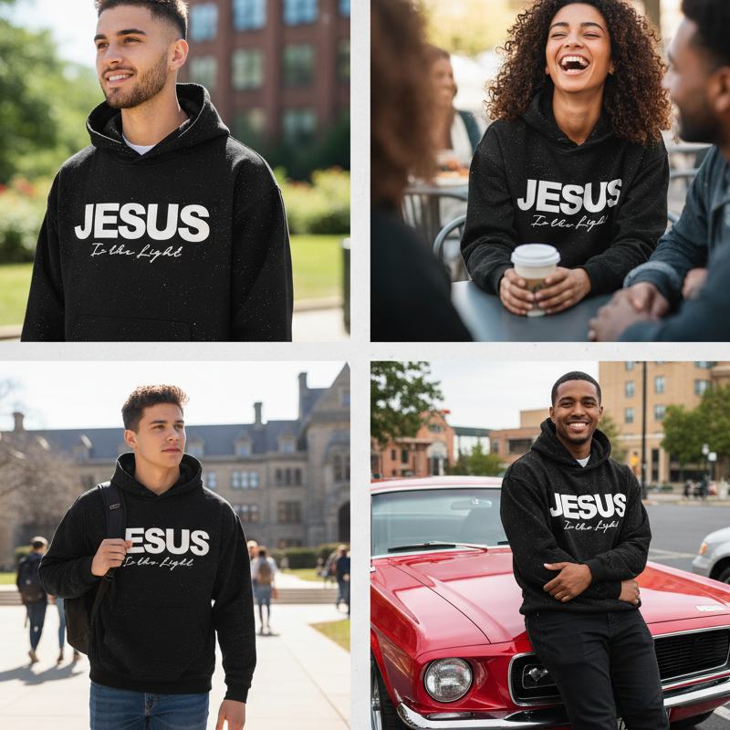 🔥CHRISTMAS SALE 50% OFF!!✨Chic Sparkling Sequins JESUS Is the Light Hoodie🎁