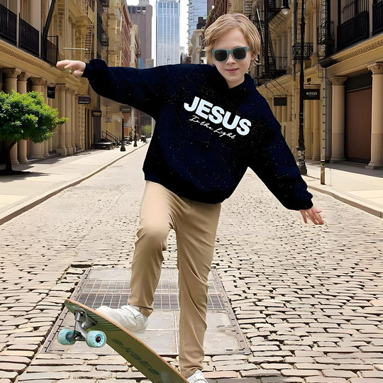 🔥CHRISTMAS SALE 50% OFF!!✨Chic Sparkling Sequins JESUS Is the Light Hoodie🎁