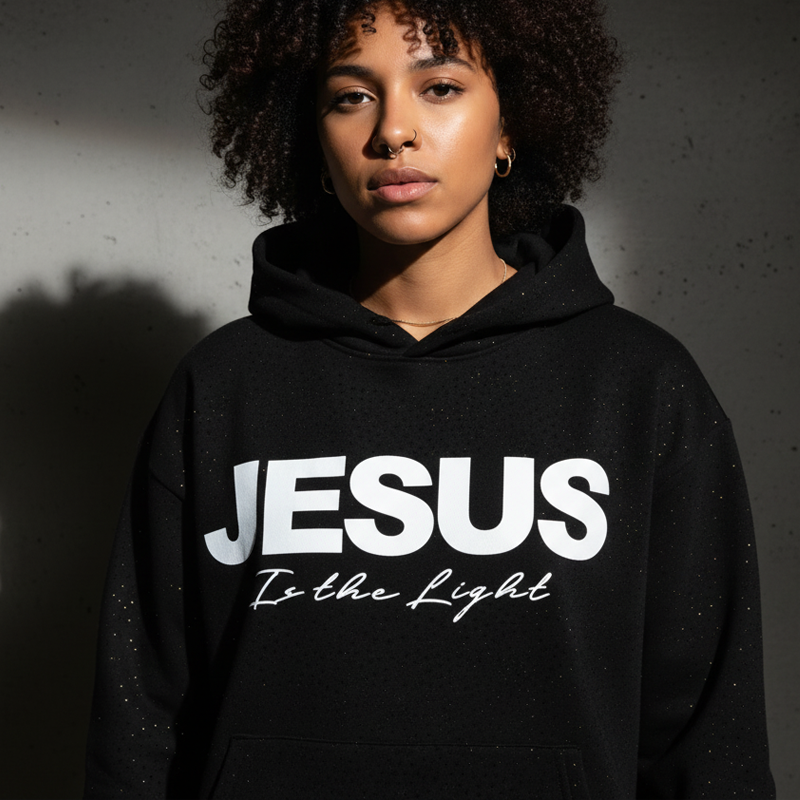 🔥CHRISTMAS SALE 50% OFF!!✨Chic Sparkling Sequins JESUS Is the Light Hoodie🎁