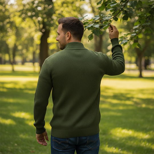 🧶 60% OFF NOW! ⚡ Men‘s Ribbed Zip-Up Sweater – Premium Knit, Tailored Fit & Cozy Comfort 🧥
