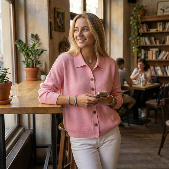 Women’s Casual Knit Button-Down Top