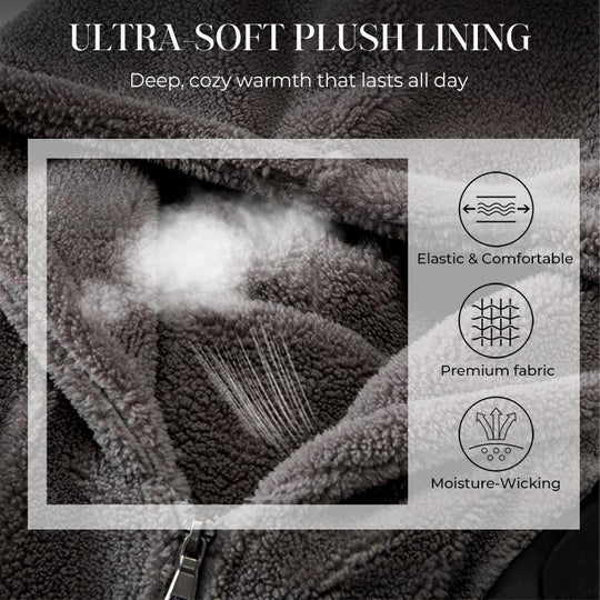 Men’s Cold-Resistant Windproof Thermal-Lined Hooded Coat 