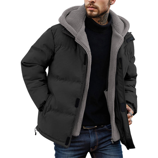 Men’s Cold-Resistant Windproof Thermal-Lined Hooded Coat 