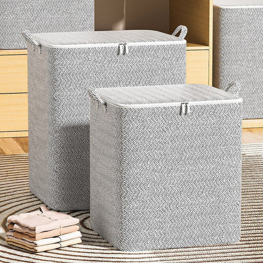 🔥Extra-Large Storage Organizer Box With Lid - Versatile For Clothes, Blankets & Bedding