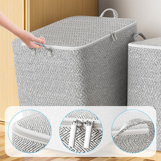 🔥Extra-Large Storage Organizer Box With Lid - Versatile For Clothes, Blankets & Bedding