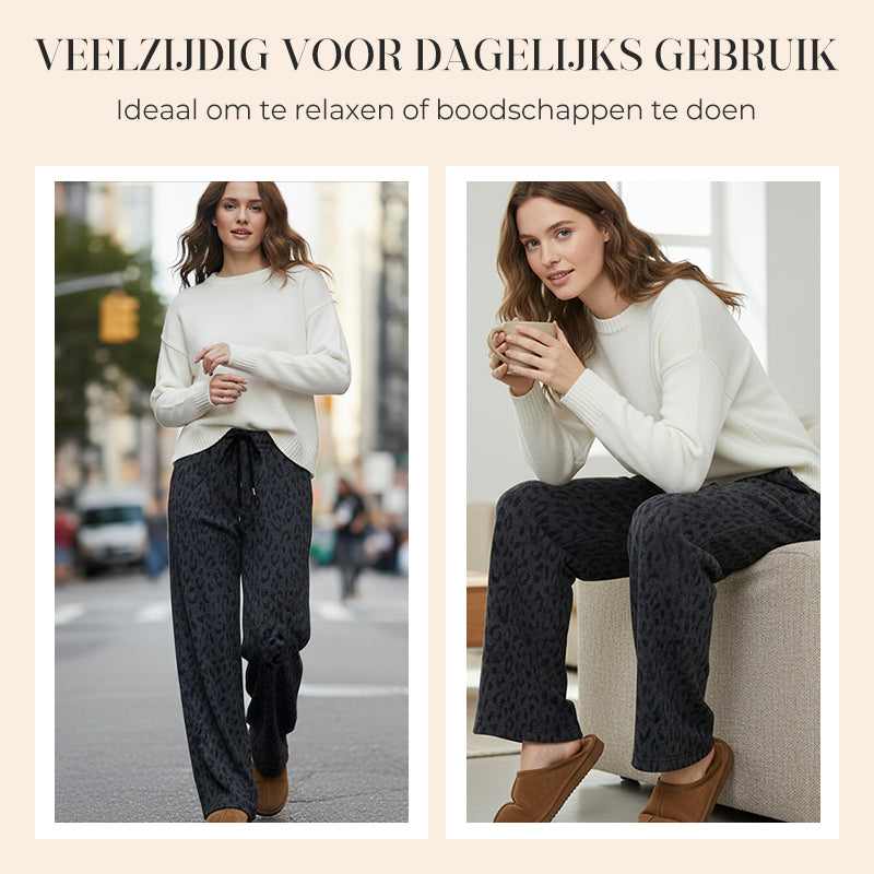 Women's Leopard Print Wide Leg Sweatpants