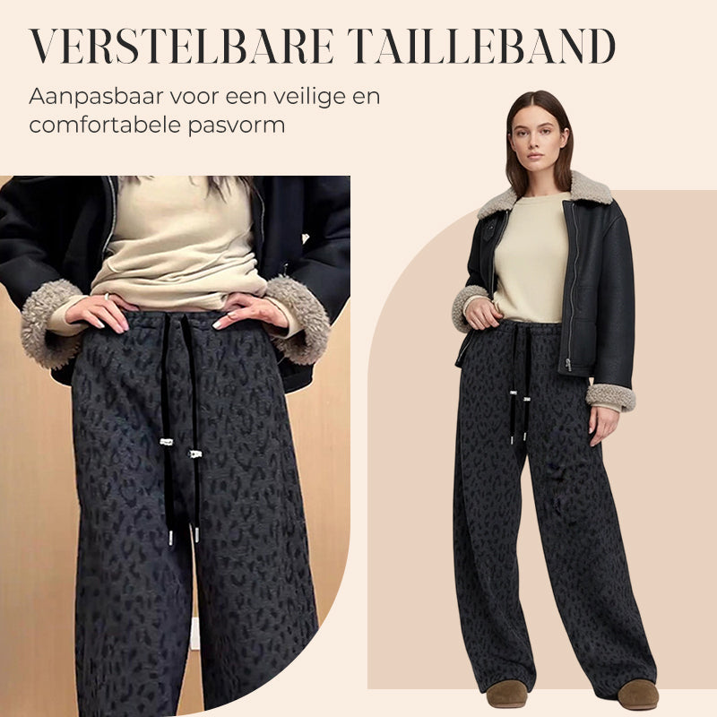 Women's Leopard Print Wide Leg Sweatpants