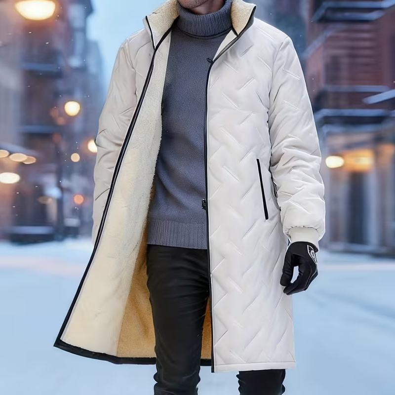 Men's Mid-Length Winter Padded Coat With Plush Lining🚛Free Shipping