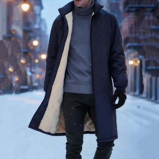 Men's Mid-Length Winter Padded Coat With Plush Lining🚛Free Shipping