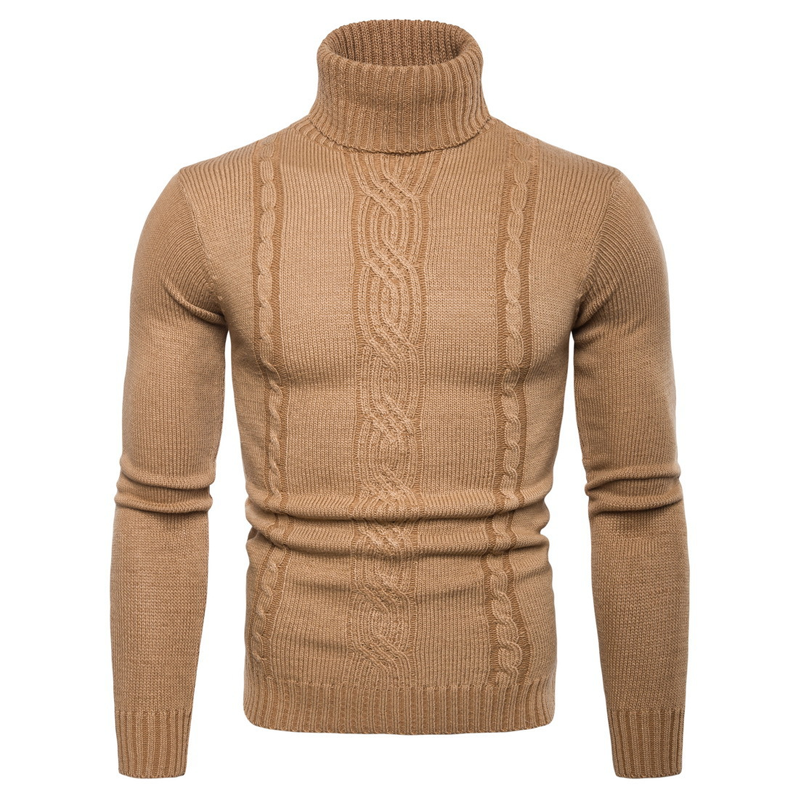 🔥Men's Slim Fit Cable Knit Turtleneck Sweater