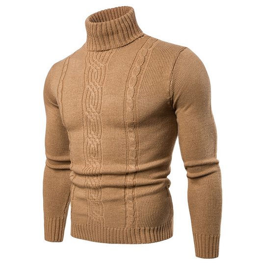 🔥Men's Slim Fit Cable Knit Turtleneck Sweater