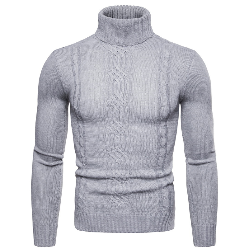 🔥Men's Slim Fit Cable Knit Turtleneck Sweater