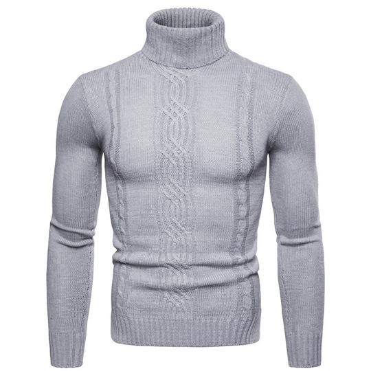 🔥Men's Slim Fit Cable Knit Turtleneck Sweater