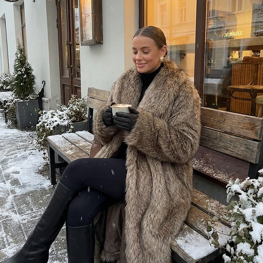 💖Women's Elegant Long Faux Fur Coat💖