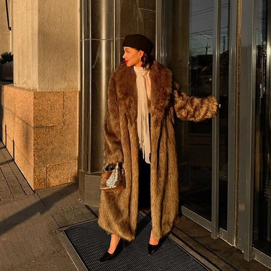 💖Women's Elegant Long Faux Fur Coat💖