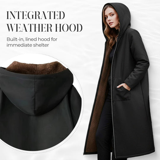 🔥Women’s Vintage Fuzzy-Lined Long Coat With Hood