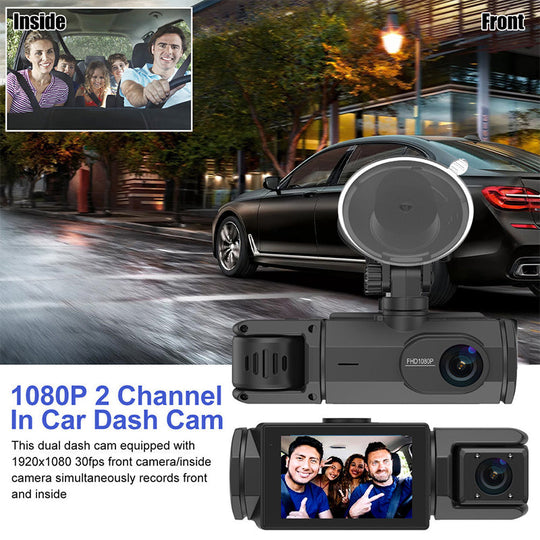🔥60% OFF! 🚗 HD 1080p Triple-Lens Car DVR with Auto Reverse Camera + Parking Monitor