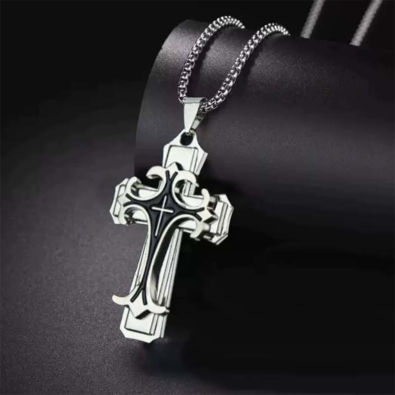 🔥2026 New Arrivals: 50% Off for a Limited Time!🔥Men's Two-Tone Cross Pendant Necklace