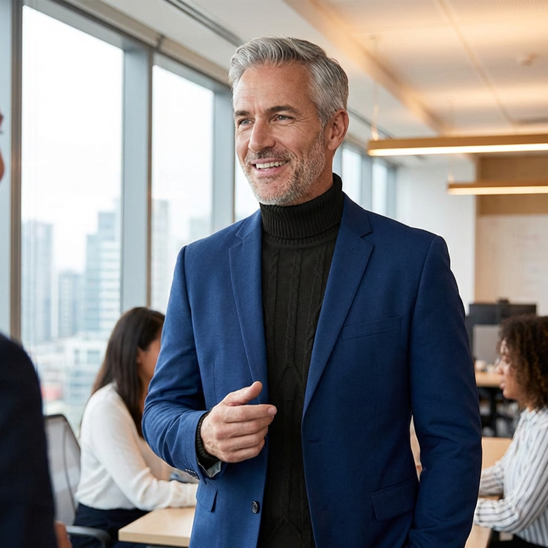 Men's Casual Cable Knit Turtleneck Pullover Sweater