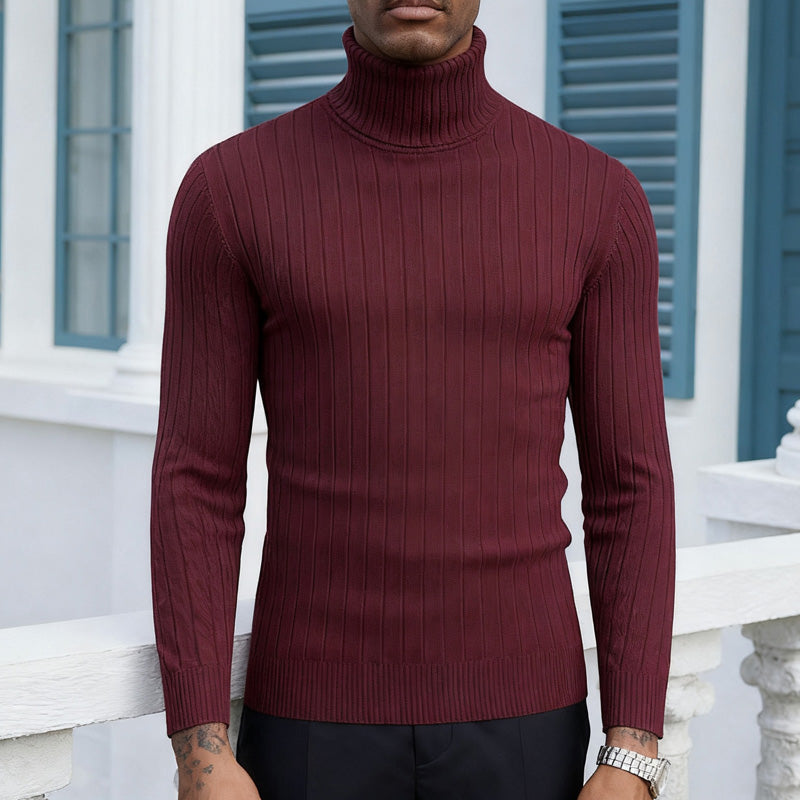 Men's Ribbed Turtleneck Sweater