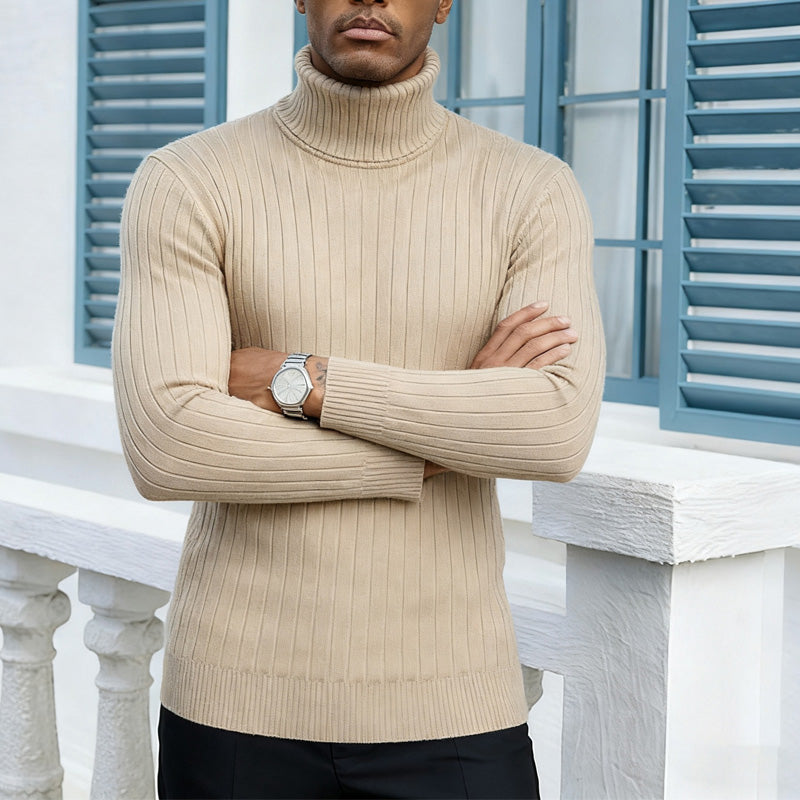 Men's Ribbed Turtleneck Sweater
