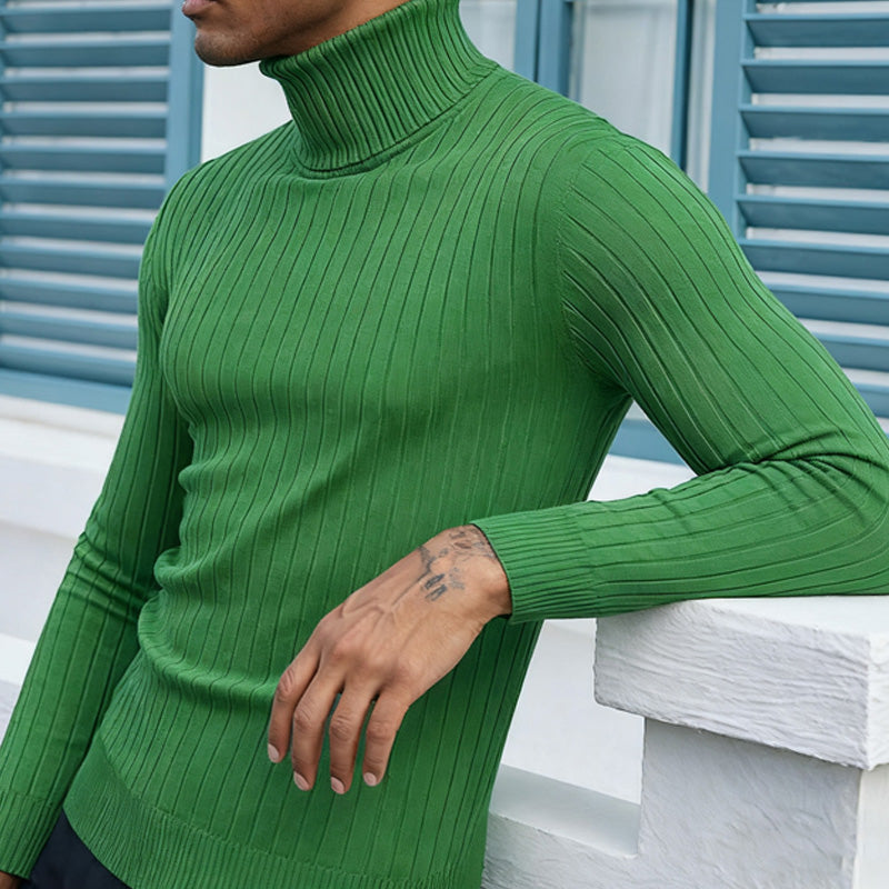 Men's Ribbed Turtleneck Sweater